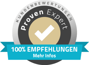 ProvenExpert Siegel: 100% Empfehlungen